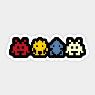 arcade 8 bit legends, space invader aliens Sticker